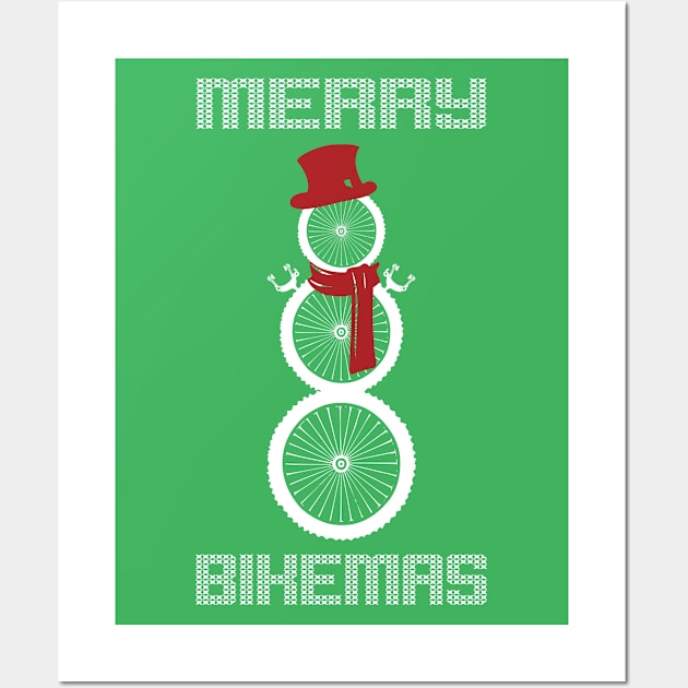 Merry Bikemas (White/Red) Wall Art by p3p3ncil